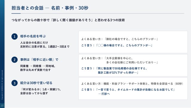 担当者との会話